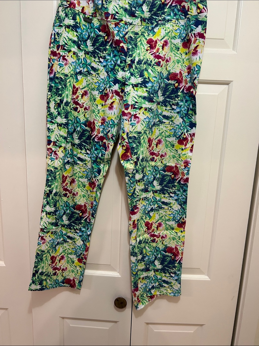 Girls' Multicolor Floral Print Leggings - Bright Green Mix